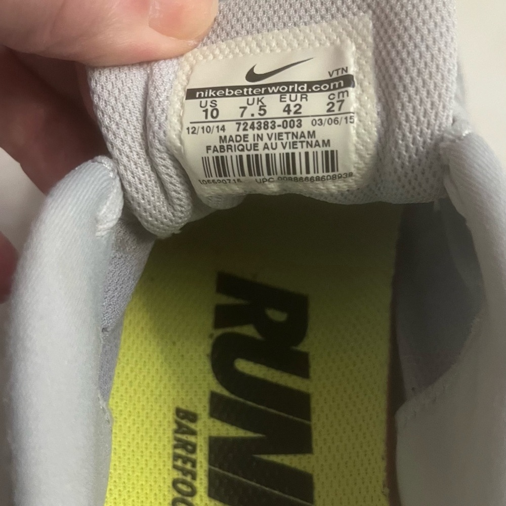 Nike Free Running Barefoot Ride 5.0 Women’s Gray with Black Sneakers - Picture 8 of 9